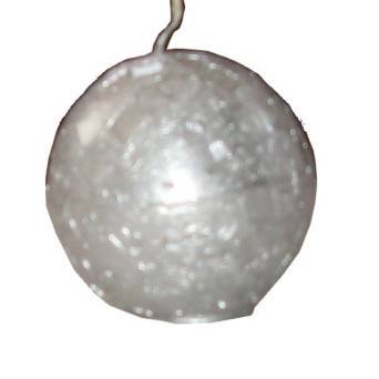 Świeca mozaika kula 60 mm srebrna